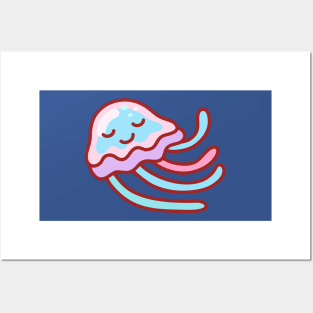 Chill Cotton Candy Jellyfish Minimal Posters and Art